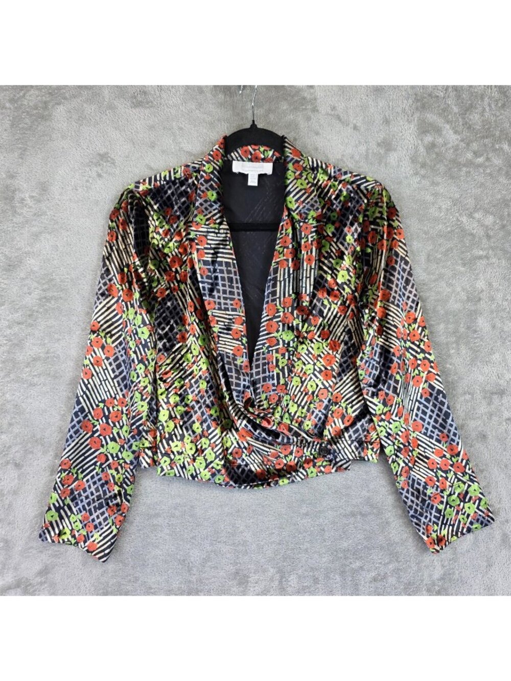 Ett Twa By Anthropologie Blazer Womens 2P Petite Multicolor Velvet Cropped
